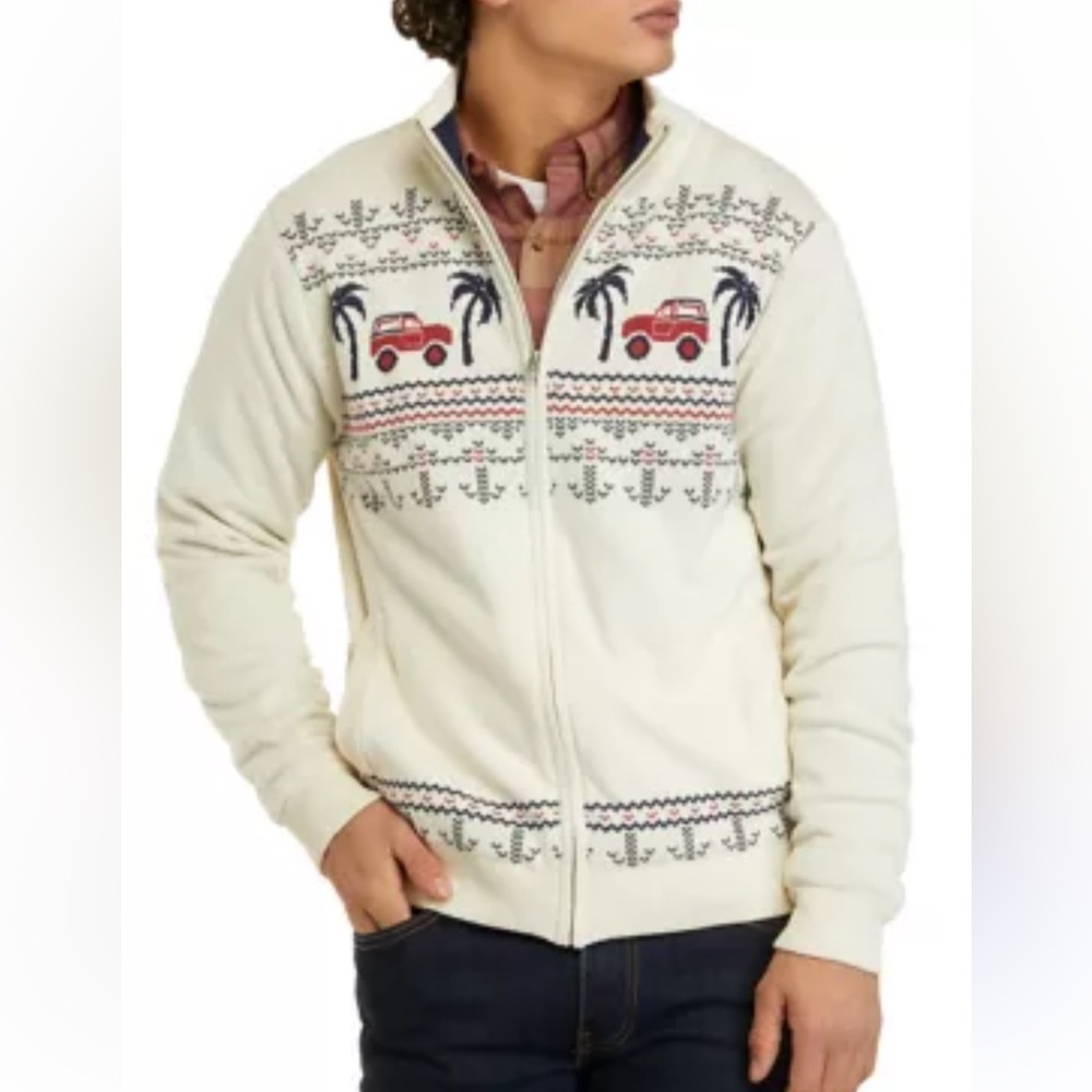 NWT-Southern Proper-L-Cream-full zip,ribbed detail, lined, long sleeve, sweater.